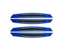 Hosrivae Lot de 4 autocollants réfléchissants bleus pour pare-chocs de voiture - Décalques de sécurité anti-collision avec matériau époxy et fibre de carbone, 170 x 20 mm, pour la plupart des modèles