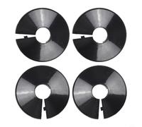 Hosrivae Lot de 4 cache-trous de radiateur en plastique chromé de 15 mm pour tuyaux de chauffage, eau, tuyaux, robinets, drain (lot de 4, diamètre extérieur 46 mm, diamètre intérieur 15 mm) (noir)