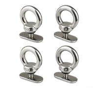 Hosrivae Lot de 4 œillets d'arrimage en acier inoxydable 316 pour canoë et rafting - Matériel M6 résistant à l'eau de mer avec cordon élastique