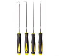 Hosrivae Lot de 4 outils de crochetage et de crochet pour automobile - Joint torique, joint d'huile et retrait de joint - Arbres en acier trempé, poignées ergonomiques, crochets droits/90°/plein