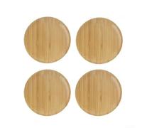 Hosrivae Lot de 4 planches à charcuterie en bois avec support pour verre à vin, plateau rond à fromage, apéritifs et desserts, plateau de service résistant à l'humidité, pour dégustation de vin et