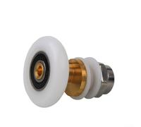 Hosrivae Lot de 4 roulettes pour porte de douche avec centre en laiton et roues en nylon, poulie réglable pour porte coulissante en verre de 4 à 6 mm d'épaisseur, taille du trou de 10 à 12 mm