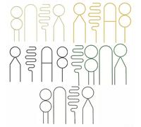 Hosrivae Lot de 4 treillis pour plantes grimpantes - 34 x 10 cm - Cadre en fer robuste - Hoya, lierre, roses et philodendron - Décoration de jardin pour intérieur/extérieur (doré/noir/vert)