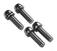 Hosrivae Lot de 4 vis à tige en acier M5 x 20 mm et M6 x 20 mm avec boulons à tête pour guidon de vélo - Argent/noir/jaune (lot de 4) (argent2)