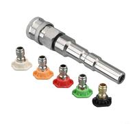 Hosrivae Lot de 5 adaptateurs de nettoyeur haute pression en acier inoxydable de 6,35 mm à connexion rapide pour Nilfisk KEW Series, compatible avec les outils de buse de 35,6 cm