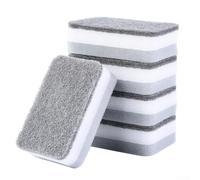 Hosrivae Lot de 5 éponges de nettoyage de voiture double face pour laver les tampons de polissage à la cire, gomme en mousse haute densité pour évier de cuisine, vaisselle, 10,5 x 6,8 x 3 cm (gris)