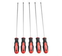 Hosrivae Lot de 5 tournevis extra longs 400 mm en acier au chrome vanadium pour T15 pour T20 pour T25T27 pour T30, poignée ergonomique en caoutchouc pour réparation à domicile