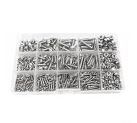 Hosrivae Lot de 500 boulons et écrous hexagonaux en acier inoxydable 304 M5 avec 3 clés, fixations haute résistance à la rouille pour