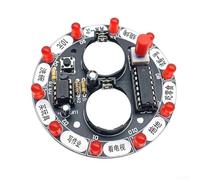 Hosrivae Lucky Kit de bricolage pour tourne-disque NE555 avec 10 LED, kit d'entraînement de soudage électronique pour débutants, rouge et noir, 68,8 mm (B)