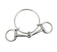 Hosrivae Mors de cheval demi-joue en acier poli avec anneau, équipement d'équitation, 12,5 cm