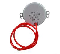 Hosrivae Moteur synchrone réversible AC 12 V 4 W avec câble, moteur à engrenages électriques 5-6 tr/min pour ventilateur oscillant, boîtier en alliage d'aluminium, faible bruit, 1 pièce