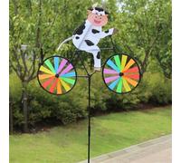 Hosrivae Moulin à vent 3D en plastique + chiffon pour extérieur, cour, terrasse, balcon et camping - 50 x 90 cm (3#)