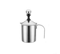 Hosrivae Mousseur à lait en acier avec maille, 400 cc/800 cc, machine à café manuelle pour latte-cappuccino, batteur à œufs résistant et mélangeur à crème, outil de cuisine compact (304 400 cc)