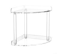 Hosrivae Organiseur de comptoir à 2 niveaux en acrylique transparent, étagère de rangement robuste pour cosmétiques et parfums avec coussinets antidérapants pour coiffeuse