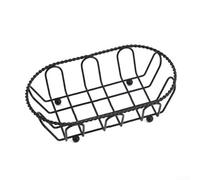 Hosrivae Panier à frites en fer noir avec poignée, conteneur de service anti-copeaux pour collations, ailes, glace, bar et restaurant (2#)