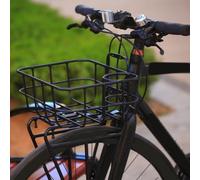 Hosrivae Panier avant pour vélos de route et VTT adultes - Alliage d'aluminium, 35 x 25,4 x 13 cm, 500 g léger avec porte-bouteille d'eau intégré, St(vis à trou noir)