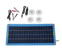 Hosrivae Panneau solaire 30 W 12 V, silicone polycristallin pour voiture avec ventouses, kit solaire étanche pour voiture, bateau, bateau, camping