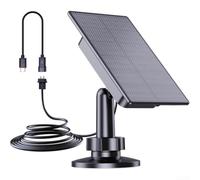 Hosrivae Panneau solaire de sécurité, 2 W monocristallin avec support réglable à 360° et câble, alimentation extérieure résistante aux intempéries, compatible avec Ring, pour Eufy, Reolink