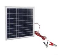 Hosrivae Panneau solaire portable 20 W Sortie 12 V, module PV en silicone monocristallin avec cadre en aluminium et pinces crocodiles pour une utilisation en extérieur RV