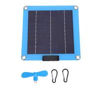 Hosrivae Panneau solaire transparent bifacial avec double ventilateur USB, module monocristallin portable pour randonnée, camping, générateur double face efficace (B)