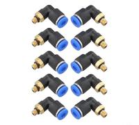Hosrivae PL4-M5 Lot de 10 connecteurs de tuyau à connexion rapide, raccord en laiton rotatif à 360° avec joint étanche pour tubes en polyuréthane et nylon, filetage M5 de 4 mm (Bleu PL4-M5)