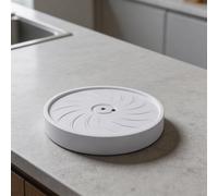 Hosrivae Plante ronde avec roues et réservoir - Diamètre intérieur : 35 cm - Pour intérieur et extérieur - Roulettes pivotantes - Mouvement soucoupe - Gris (blanc, 35 cm)