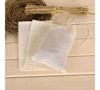 Hosrivae Pochettes vides réutilisables en coton naturel avec cordon de serrage pour filtrer le thé, les épices, les herbes aromatiques, 8 x 10 cm