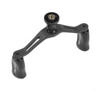 Hosrivae Poignée de bras à bascule double en fibre de carbone pour moulinets de pêche Daiwa Fuego, Prorex VLT, Salamandura et LT - Pièce de rechange avec 2 moulinets Beari (noir)