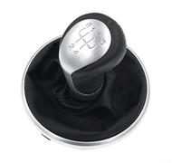 Hosrivae Pommeau de levier de vitesse pour Fabia II (MK2) 2007-2014 - Housse en cuir PU avec base en ABS, remplacement direct, argenté/noir (argenté)