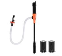 Hosrivae Pompe de transfert de carburant portable alimentée par batterie, débit de 2,4 GPM avec tuyau de 0,9 m, huile légère diesel, tube d'aspiration de 2,5 cm, réservoirs anti-déversement, orange
