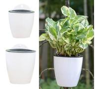 Hosrivae Pot de fleurs en plastique auto-arrosage pour plantes murales d'intérieur - Résine transparente à suspendre - Panier de jardin à suspendre automatique - 11 cm/13 cm de diamètre - Eau