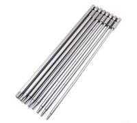 Hosrivae Pour jeu d'embouts de tournevis Torx, tête magnétique creuse de 200 mm, alliage d'acier pour tournevis électriques et pneumatiques, T8-T40, tige hexagonale de 6,35 mm