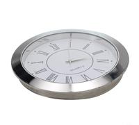 Hosrivae Pour mini horloge à mouvement à quartz, cadrans ronds de 50 mm avec chiffres romains, dos en acier inoxydable et lentille en verre minéral, pour projets d'artisanat (argent romain)