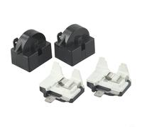 Hosrivae PTC Relais de démarrage 15 Ohm avec 1/6HP Compresseur Protecteur Surcharge Réfrigérateur et Refroidisseur, 1/2 Pin Remplacement R600A 125W AC Unités, Noir et Blanc Kit (2 Pièces) (1Pin 15 Ohm
