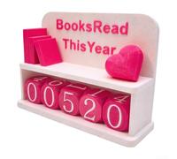 Hosrivae Reading Challenge Tracker, plaque de comptoir en PLA, robuste imprimée en 3D, décoration élégante pour les amateurs de bibliothèque à domicile et de littéraire (fuchsia)