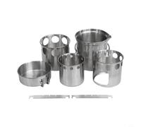 Hosrivae Réchaud à bois portable en acier inoxydable et batterie de cuisine avec design coupe-vent, échelle de mesure intégrée et cylindres de bois de chauffage de 3 tailles