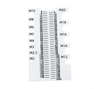 Hosrivae Règle à vis imprimée 3D M2-M20, jauge de diamètre et de longueur de filetage précis, outil de bricolage et de construction, appareil de mesure compact 16 x 9 cm (blanc)