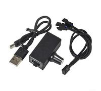 Hosrivae Régulateur de ventilateur CC 12 V 4 fils contrôleur de moteur avec bouton de refroidissement DIY routeur PC boîtier pompe, module d'alimentation intégré noir (A)