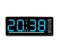 Hosrivae Réveil avec affichage LED, horloge de bureau silencieuse sans tic-tac, multifonctionnelle, horloge de chevet compacte, pour chambre à coucher, bureau, orange (bleu)
