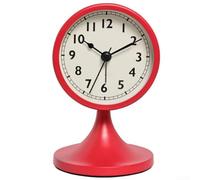 Hosrivae Réveil vintage silencieux sans tic-tac, horloge de table de bureau avec aiguilles lumineuses, lecture pour chambre à coucher, bureau, décoration vert citron (rouge)