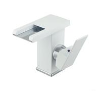 Hosrivae Robinet cascade pour salle de bain - Robinet lumineux à LED changeant de couleur, construction en cuivre, détection RVB Li (blanc)