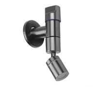 Hosrivae Robinet d'évier mural en laiton avec rotation à 360 degrés, colonne double mode et pulvérisation de douche, robinet de salle de bain à trou unique, balcon, serpillère, piscine, argent (gris)