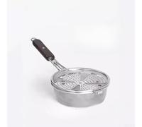 Hosrivae Rôtissoire à grains de café en acier avec quatre pour trèfle à feuilles, poignée ergonomique en bois, tamis à la main, chauffage uniforme, outil de rôtissage portable pour la maison et le