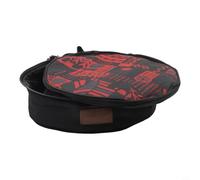Hosrivae Sac de rangement pique-nique pour camping et randonnée - Organiseur de vaisselle en tissu Oxford avec couche intermédiaire en éponge, 23,5 x 23,5 x 8 cm, noir/rouge, peut contenir des