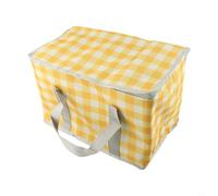 Hosrivae Sac isotherme de pique-nique avec tissu Oxford et double sangle, design pliable pour pique-nique, camping et excursions à la plage (jaune)