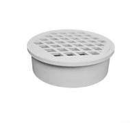 Hosrivae Siphon de sol en PVC avec tuyau de drainage intégré pour balcon et toit, sortie de drainage ronde blanche, 50 à 200 mm, résistante aux acides et aux alcalins, solution de plomberie domestique
