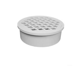 Hosrivae Siphon de sol en PVC avec tuyau de drainage intégré pour balcon et toit, sortie de drainage ronde blanche, 50 à 200 mm, résistante aux acides et aux alcalins, solution de plomberie domestique