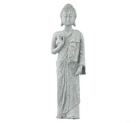 Hosrivae Statue de jardin Bouddha debout pour utilisation en extérieur ou en intérieur Grès Résine Décoration de jardin zen 3 x 18 cm Poids 240 g pour la stabilité (B)