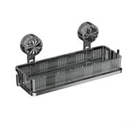 Hosrivae Support de rangement mural sans perçage à ventouse pour cuisine et salle de bain Noir ABS