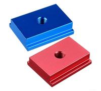 Hosrivae Table de toupie coulissante en alliage d'aluminium, scie à onglets et scie de table - Écrou à fente M6/M8, 30 x 23 x 7,5 mm, lot de 2 pièces (rouge + bleu) (2 pièces M6)